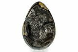 Septarian Dragon Egg Geode - Sparkly Black Crystals #339342-1